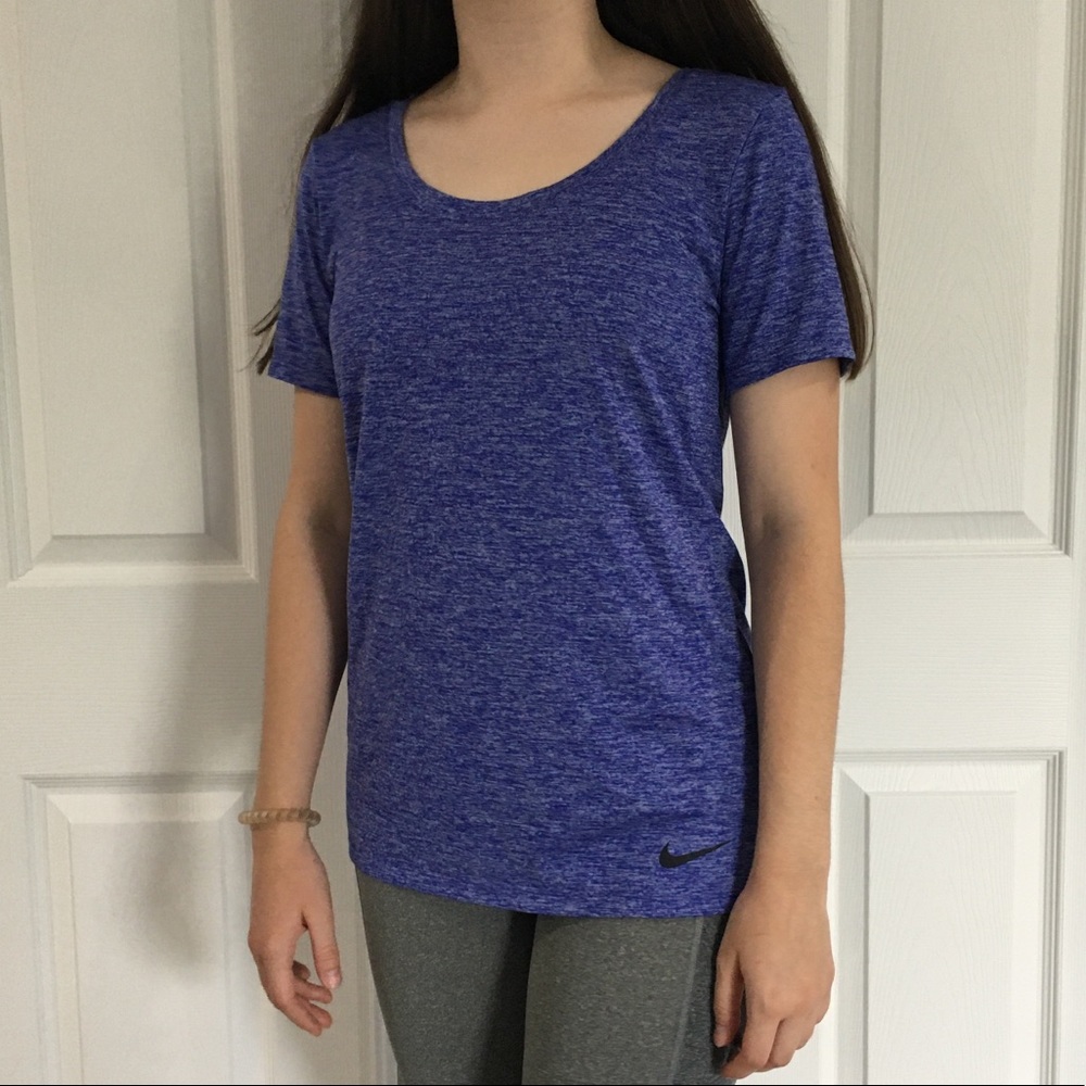 Blue, scoop neck, active top